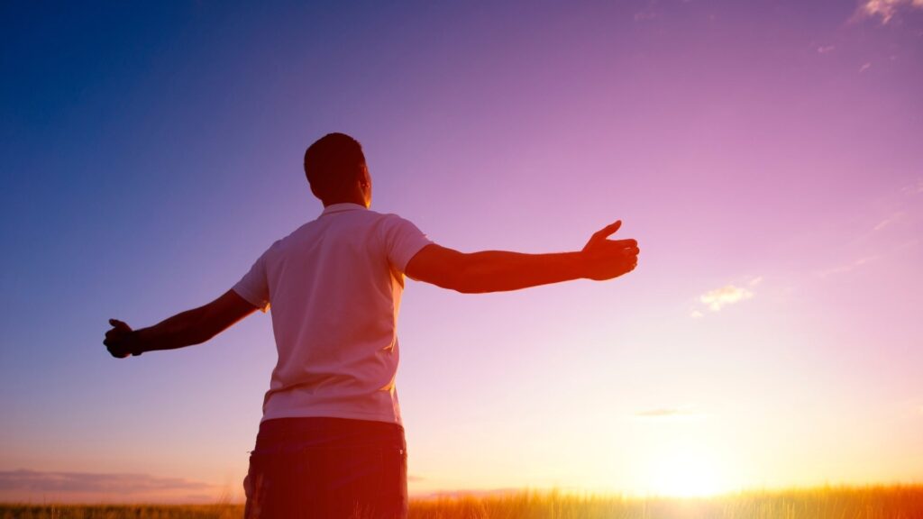 A person feeling mentally free and clear after a TMS therapy session