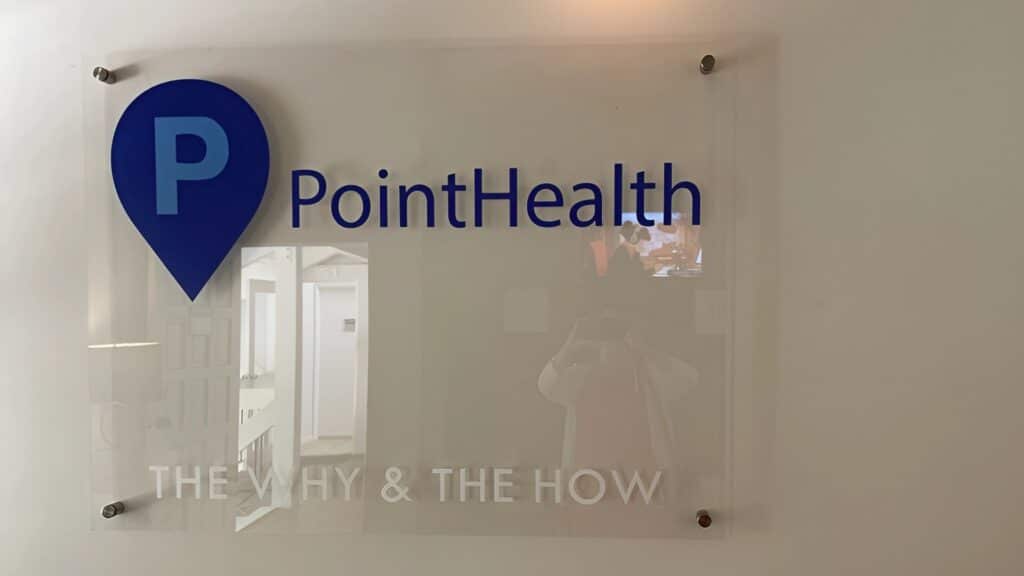 Image of the PointHealth Clinic sign at the Malibu office