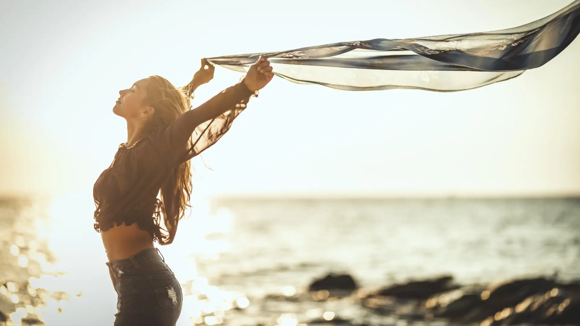 A woman experiencing freedom from depression through low dose ketamine therapy