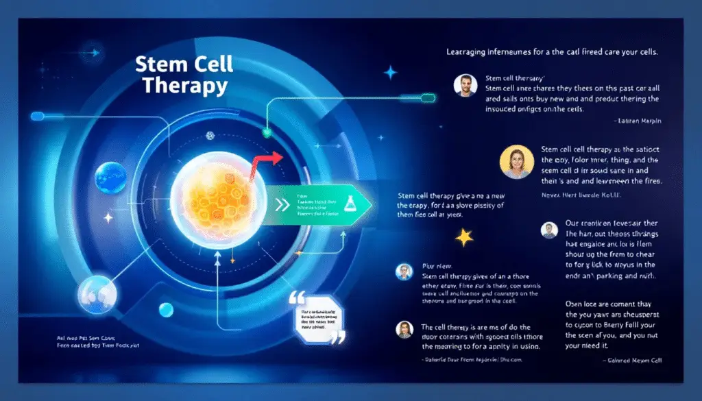 A visual representation of stem cell therapy in a laboratory setting.
