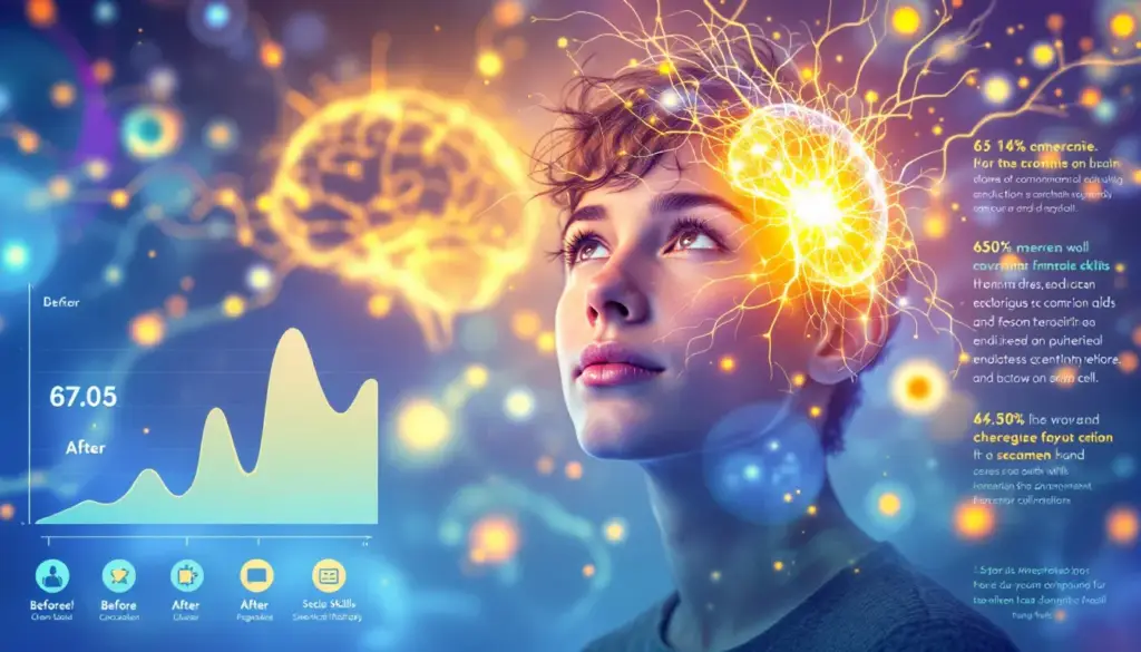 An illustration depicting future prospects of stem cell therapy for autism.